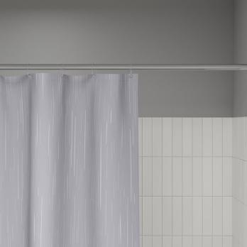 Штора для ванной полиэстер IDDIS BD02P24i11 240*200 светло-серая c кольцами