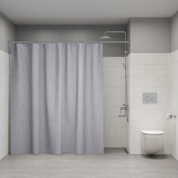 Штора для ванной полиэстер IDDIS BD02P24i11 240*200 светло-серая c кольцами