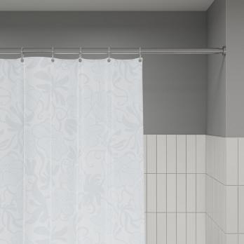 Штора для ванной полиэстер IDDIS BD03P18i11 180*200 белая c кольцами