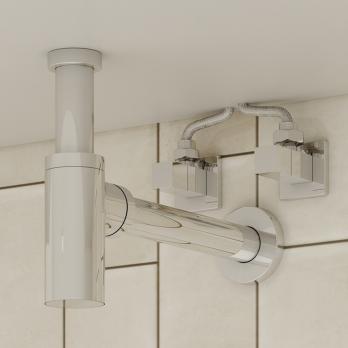 Кран угловой кран-букса 1/2'' - 3/4'' нар/нар с отражателем квадрат, латунь, IDDIS