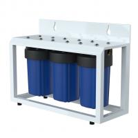 Фильтр магистральный 1'' для хол. воды 10'' BB тройной на стальной раме UNICORN (FH_BB_10_TRIO)