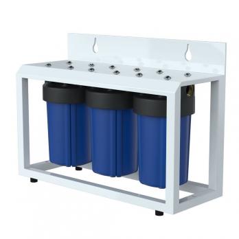 Фильтр магистральный 1'' для хол. воды 10'' BB тройной на стальной раме UNICORN (FH_BB_10_TRIO)