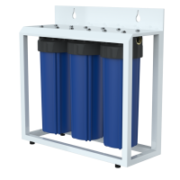 Фильтр магистральный 1'' для хол. воды 20'' BB тройной на стальной раме UNICORN (FH_BB_20_TRIO)