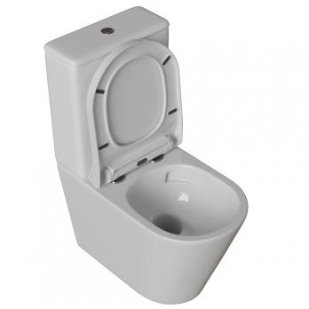 Унитаз-компакт безободковый WAVE ALEO Tornado1.0, гор,ниж,2-кн.арм,сид.полипр,м/л,быстр,БЕЛЫЙ глянец