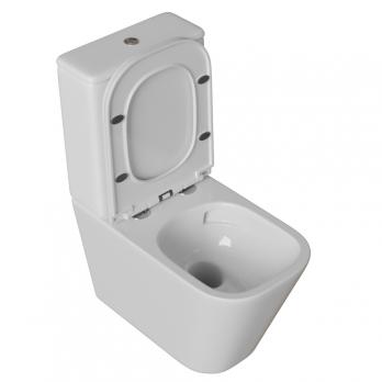 Унитаз-компакт безободковый WAVE APEKS Tornado1.0,гор,ниж,2-кн.арм,сид.полипр,м/л,быстр,БЕЛЫЙ глянец