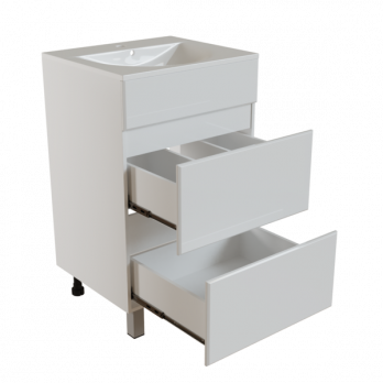 Тумба д/ванной "БРИКС-50" 2 ящика под раковину "Breeze 50" мебельный (Sanita Luxe) (ПВХ)