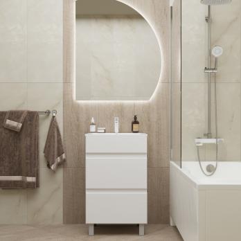 Тумба д/ванной "БРИКС-50" 2 ящика под раковину "Breeze 50" мебельный (Sanita Luxe) (ПВХ)