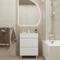 Тумба д/ванной "БРИКС-60" 2 ящика под раковину "Breeze 60" мебельный (Sanita Luxe) (ПВХ)