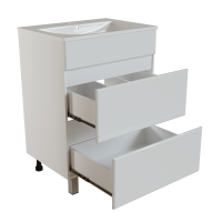 Тумба д/ванной "БРИКС-60" 2 ящика под раковину "Breeze 60" мебельный (Sanita Luxe) (ПВХ)