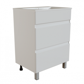 Тумба д/ванной "БРИКС-60" 2 ящика под раковину "Breeze 60" мебельный (Sanita Luxe) (ПВХ)