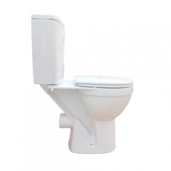 Унитаз-компакт "Ресса" белый (гориз, нижн, сид.полип, 2-х кноп.арм) (Rosa)