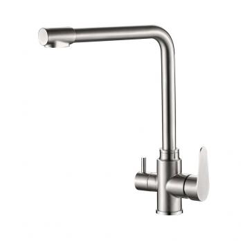 Смеситель для кухни 35к HB76802 HAIBA с вых. для питьевого фильтра б/отв п/гайку НЕРЖ