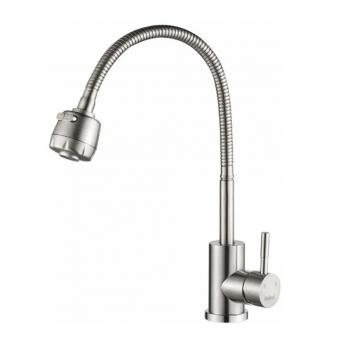 Смеситель для кухни 35к HB73304 HAIBA гибкий излив, б/отв боковая п/гайку НЕРЖ