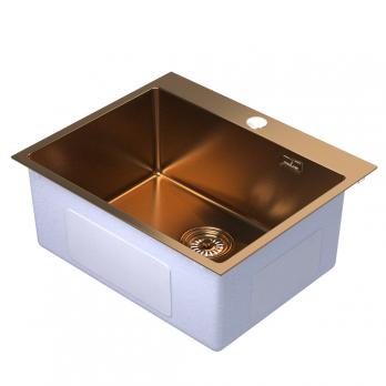 Мойка настол.монтаж 60х50 (3,0) вып 3 1/2  MIXLINE PRO 22см с сифоном (бронза)