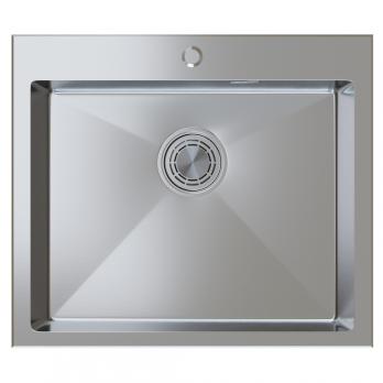Мойка настол.монтаж 60х50 (3,0) вып 3 1/2  MIXLINE PRO с ФАСКОЙ 22см с сифоном (сатин)