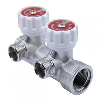 Коллектор 3/4''x1/2'' с регулировочными вентилями для подачи водоснабжения VALTEC  (2 вых)