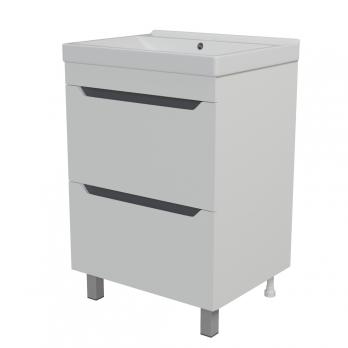 Тумба д/ванной "Лайн-60" 2 ящика под раковину Фостер 60 (Kirovit)/Fest-60 (Sanita Lux) (ПВХ)