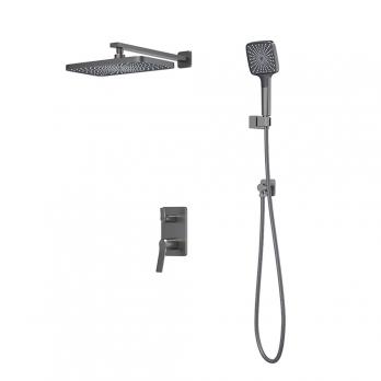 Душевая система 35к IDDIS PARGM02i67 "Parker" лейка "Тропический душ" встраиваемая ГРАФИТ матовый