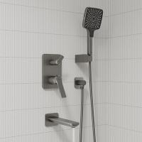 Душевая система 35к IDDIS PARGM03i68 "Parker" лейка "Тропический душ" встраиваемая ГРАФИТ матовый