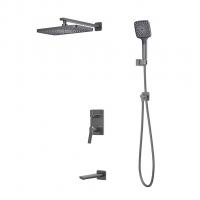 Душевая система 35к IDDIS PARGM03i68 "Parker" лейка "Тропический душ" встраиваемая ГРАФИТ матовый