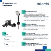 Смеситель для ванны 35к Milardo MAZBL00M02 "Maze" нерж. сталь, ЧЕРНЫЙ матовый