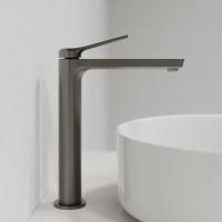 Смеситель для раковины 25к IDDIS PARGM01i01 "Parker" высокий, литой, п/гайку, ГРАФИТ матовый