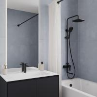 Смеситель для раковины 35к Milardo MAZBL00M01 "Maze" нерж. сталь, литой, п/гайку, ЧЕРНЫЙ матовый