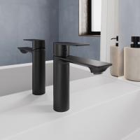 Смеситель для раковины 35к Milardo MAZBL00M01 "Maze" нерж. сталь, литой, п/гайку, ЧЕРНЫЙ матовый