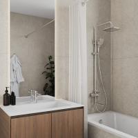 Смеситель для раковины 35к Milardo MAZBN00M01 "Maze" нерж. сталь, литой, п/гайку,  САТИН