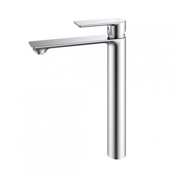 Смеситель для раковины 35к Milardo MAZBN01M01 "Maze" высокий, литой, нерж. сталь,  п/гайку, САТИН