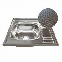 Мойка 60х60 (0,6) лев вып 3 1/2 MIXLINE 16см  с сифоном ДЕКОР