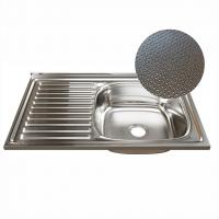 Мойка 80х50 (0,6) прав вып 3 1/2 MIXLINE 16см с сифоном ДЕКОР