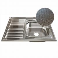 Мойка 80х60 (0,6) прав вып 3 1/2 MIXLINE 16см  с сифоном ДЕКОР