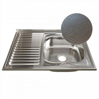 Мойка 80х60 (0,6) прав вып 3 1/2 MIXLINE 16см  с сифоном ДЕКОР