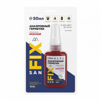 Герметик анаэробный 50мл "SANFIX" неразборный КРАСНЫЙ, высокой прочности, блистер