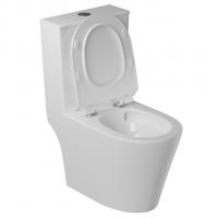 Унитаз-моноблок безободковый WAVE KORAL  Tornado1.0 гор,ниж,2-кн.арм,сид.дюро,м/л,быстр,БЕЛЫЙ глян