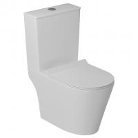 Унитаз-моноблок безободковый WAVE KORAL  Tornado1.0 гор,ниж,2-кн.арм,сид.дюро,м/л,быстр,БЕЛЫЙ глян