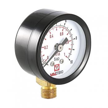 Манометр 40х1/8 10 бар для подпиточного клапана (нижнее радиальное подключение) VALTEC VT.TM40.D.01
