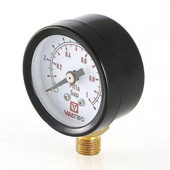 Манометр 40х1/8 10 бар для подпиточного клапана (нижнее радиальное подключение) VALTEC VT.TM40.D.01