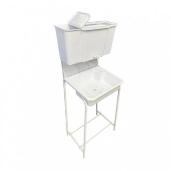 Рукомойник "Уличный" металл. каркас 400х500 бело-серый (без ЭВН-17л + мойка ПЛАСТ.+ кран пласт.)