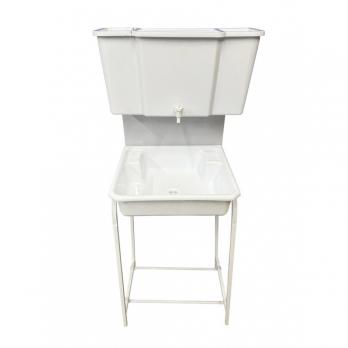 Рукомойник "Уличный" металл. каркас 400х500 бело-серый (без ЭВН-17л + мойка ПЛАСТ.+ кран пласт.)