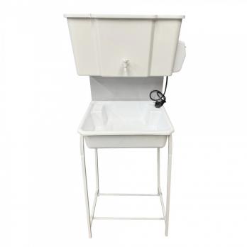 Рукомойник "Уличный" металл. каркас 400х500 бело-серый (с ЭВН-17л + мойка ПЛАСТ.+ кран пласт.)