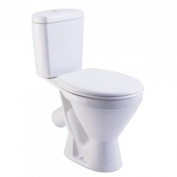 Унитаз-компакт "Стандарт ЭКОНОМ " белый (косой, нижн., сид. полип. упрощенное, арм.) (Rosa)