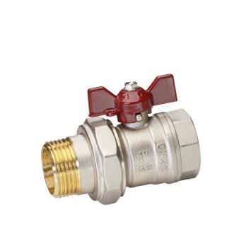 Кран шаровой со сгоном 1'' бабочка TEMPER