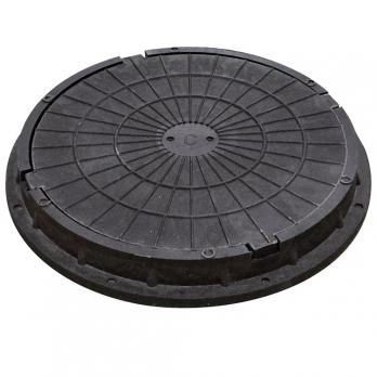 Люк канализ. полимерный 60 кН круглый черный (780х100 мм)