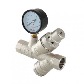 Клапан подпиточный с фильтром механической очистки и манометром  1/2" VALTEC VT.515.N.04