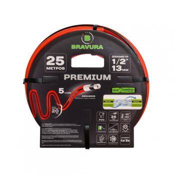 Шланг полив. арм. непрозр. 5-слойный 13мм бухта 25м (вес 4 кг) ПВХ "Bravura 5" 1/2"