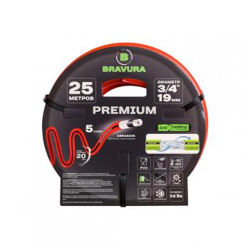 Шланг полив. арм. непрозр. 5-слойный 19мм бухта 25м (вес 6,6 кг) ПВХ "Bravura 5" 3/4"