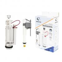 Арматура к смыв. бачку 2-ух Кноп. UNICORN хром, универс. (бок/ниж.подв, лат.штуцер 3/8") KAU_K/L_3/8