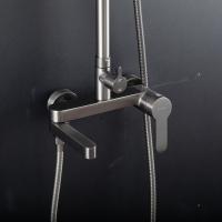 Душевая система 35к G2499-39 GAPPO нерж. сталь,  лейка "Тропический душ" ОРУЖЕЙНАЯ СТАЛЬ